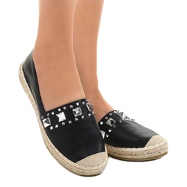 Černé espadrilky s cvočky LX-206 černý 2