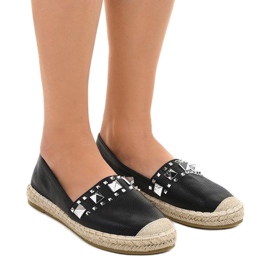 Černé espadrilky s cvočky LX-206 černý 1
