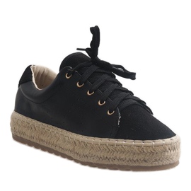 Černé krajkové espadrilky LX-07 černý 1
