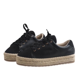 Černé krajkové espadrilky LX-07 černá 2