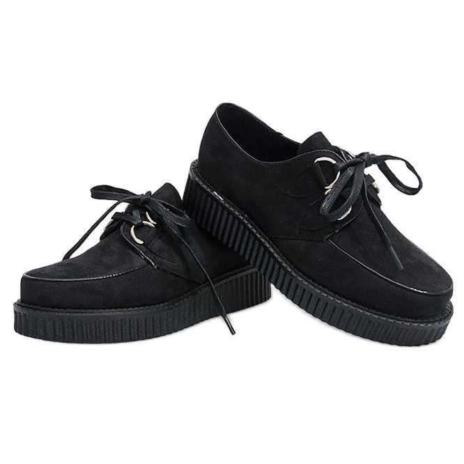Creepers Boty Na Růžové Černé Platformě černý 1