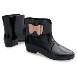 Wellingtonky s mašlí NEW2 Black černý 1