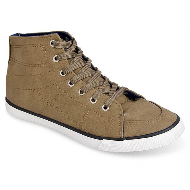 Vysoké ležérní tenisky 033 Khaki zelený 1