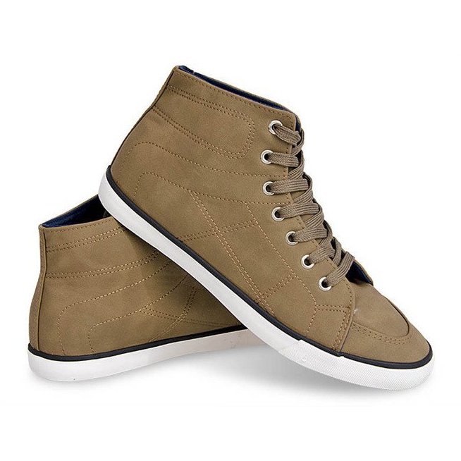 Vysoké ležérní tenisky 033 Khaki zelený 2