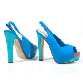 Lodičky Sandály Na Modré Platformě A8030 modrý 1