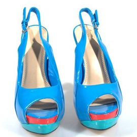 Lodičky Sandály Na Modré Platformě A8030 modrý 2