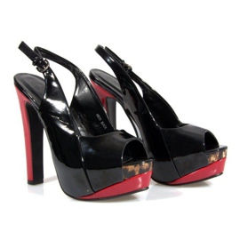 Lodičky Sandály Na Platformě A8030 Černá černý 2