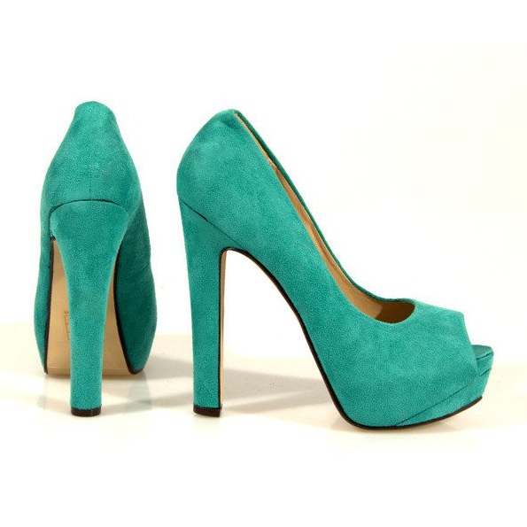 Suede Pumps 023 Mint zelená 1
