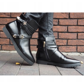 Teplé elegantní boty se sponou HW13 černé černá 2