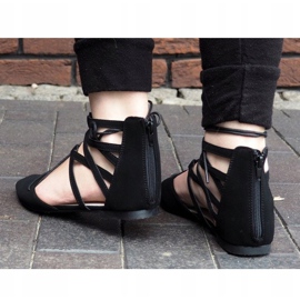 Otevřené / zavázané baletní sandály 6701 Černá černý 1