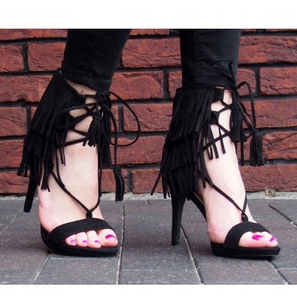 Fringed Sandály Boho 8125 Black černý 1