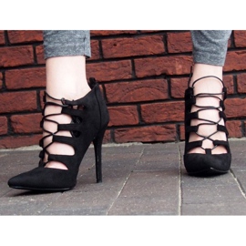 Dámské semišové sandály 11033-1A černé černý 2