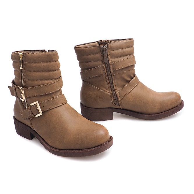 Teplé boty s kalmrou 0728 khaki vícebarevný zelený 2