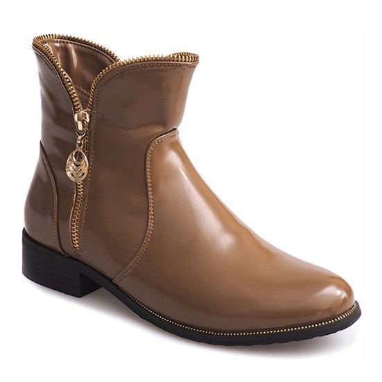 Lakované a teplé boty QQ-47 Khaki vícebarevný zelená 2