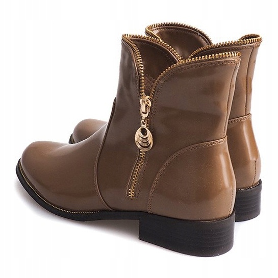 Lakované a teplé boty QQ-47 Khaki vícebarevný zelená 1