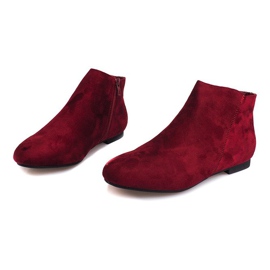 Suede Booties Chelsea boots 7-106 Red červené 1