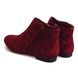 Suede Booties Chelsea boots 7-106 Red červený 2