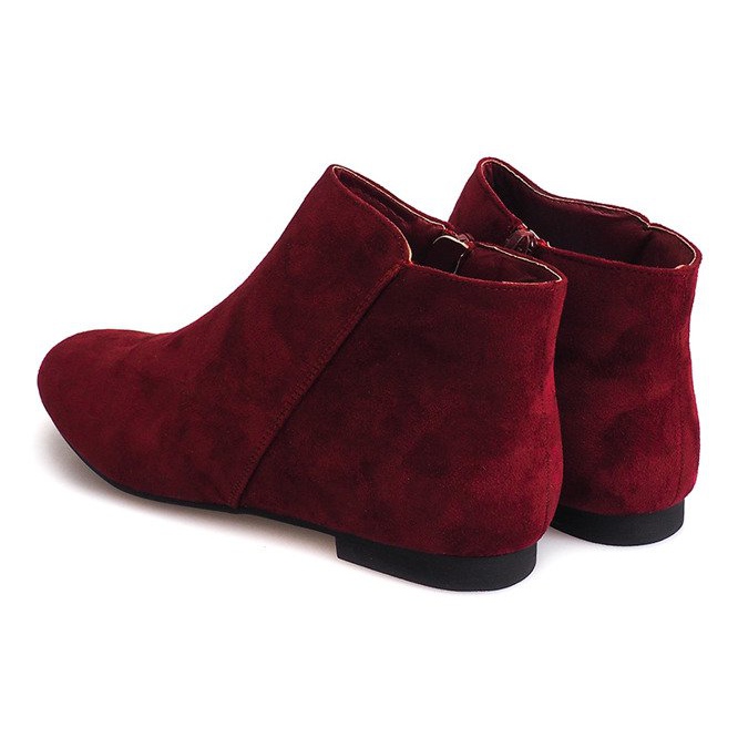 Suede Booties Chelsea boots 7-106 Red červené 2