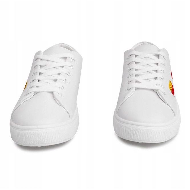 Tenisky 16106 Bílé razítka Nášivky bílý 1