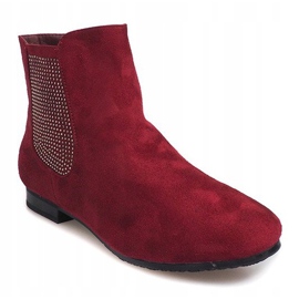 Suede Booties Jodhpur 7-133 Claret červený 2