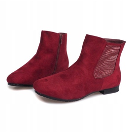 Suede Booties Jodhpur 7-133 Claret červené 1