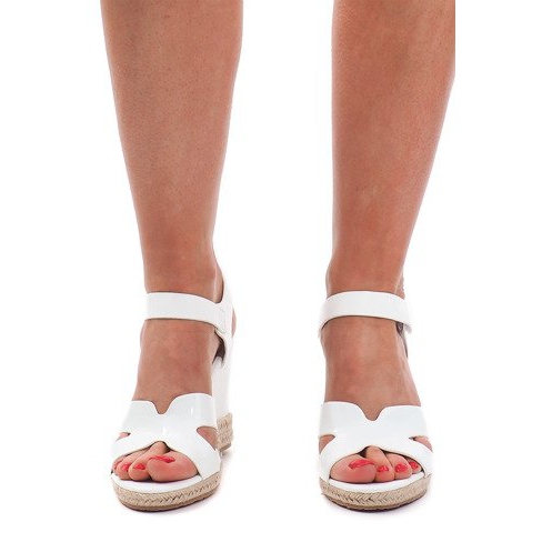 Sandály na klínku 5H5670 White hnědý 1 Sandály na klínku 5H5670 White hnědý 1