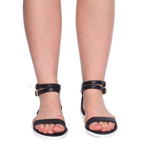 Sandály na zip 50086 černé černá 1