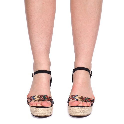 Sandály na klínku 100-540 Black černý 2