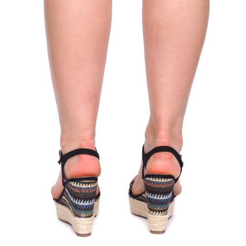 Sandály na klínku 100-540 Black černý 1