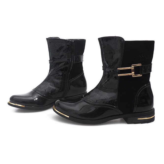 Prolamované boty Lacquered Galoshes 6759-1 Black černý 1