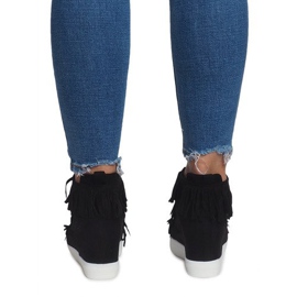 Klínové tenisky s třásněmi Boho AT-0613-1 černé černá 2