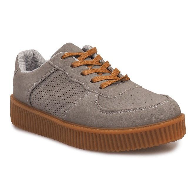 Creepers boty na šedé platformě HBK1015 šedá 1