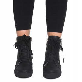 Prolamované klínové tenisky HQ881 černé černá 2