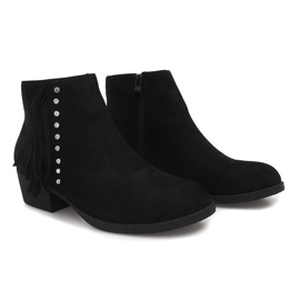 Suede Booties Jodhpur GF001 Black černý 1