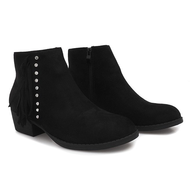 Suede Booties Jodhpur GF001 Black černá 1