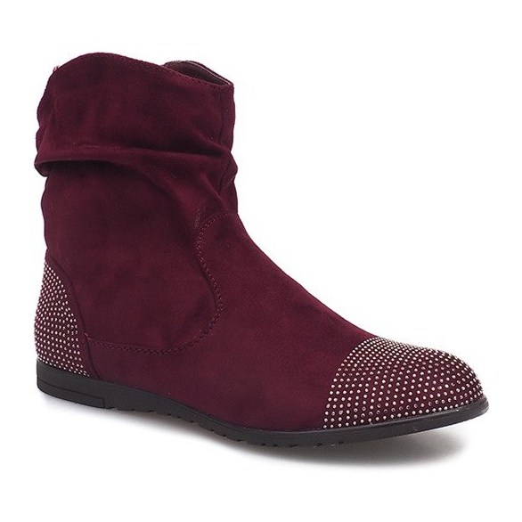 Suede Booties Jodhpur boty B03 červená červený 2