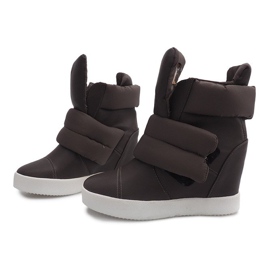 Teplé klínové tenisky 01-3 Khaki zelená 1