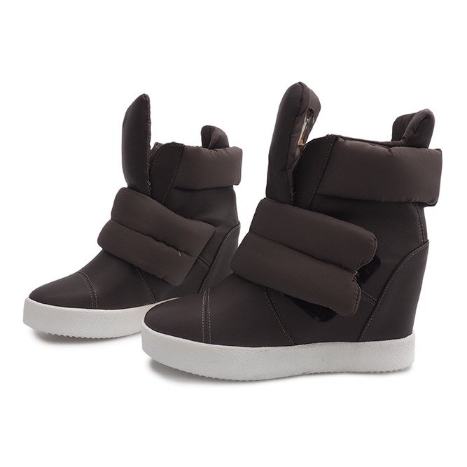 Teplé klínové tenisky 01-3 Khaki zelená 1