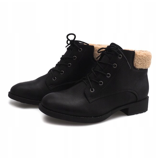 Teplé boty Boty Jodhpur Fur PD-15 Black černý 1