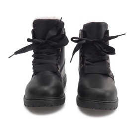 Zateplené kozačky TL037-3 černé černá 2