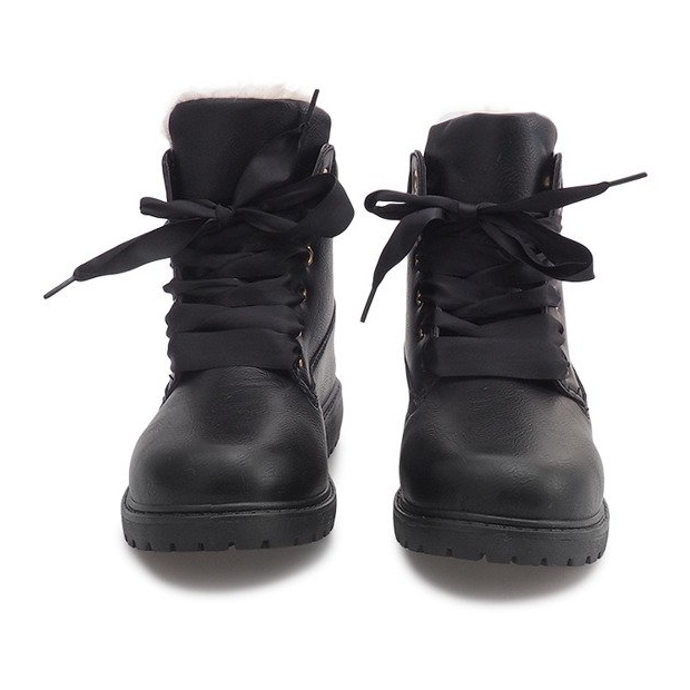 Zateplené kozačky TL037-3 černé černá 2