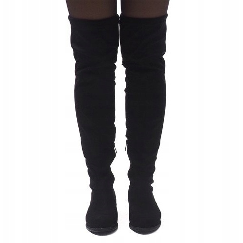 Semišové kozačky 30701 Černá černý 2