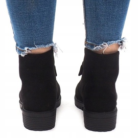 Semišové boty AT-0625 černé černá 2