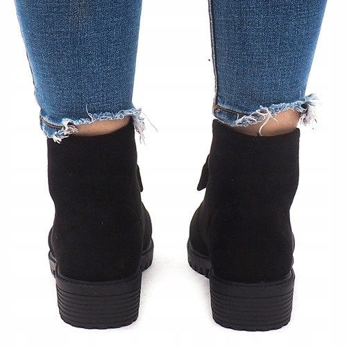 Semišové boty AT-0625 černé černý 2