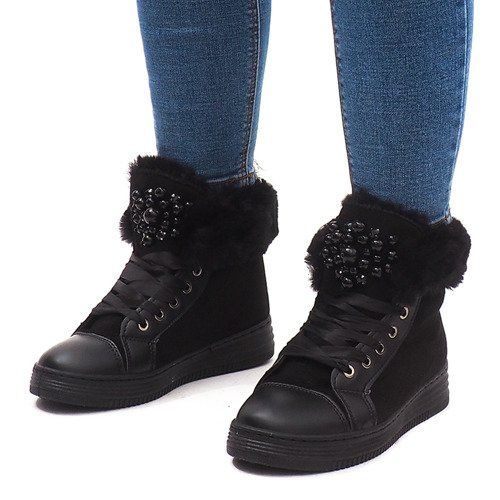 Teplé tenisky KB-045 černé černá 1