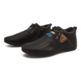 Vysoké teplé boty svázané WF622-3 černé černý 2