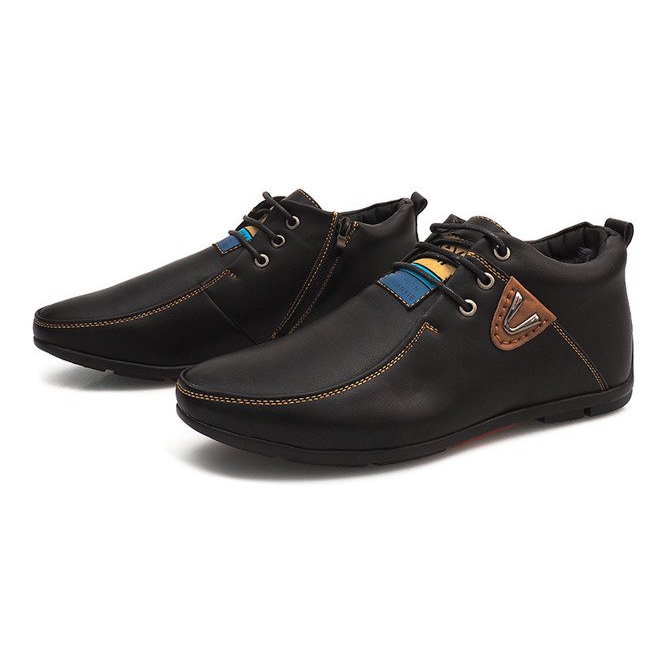 Vysoké teplé boty svázané WF622-3 černé černá 2