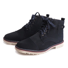 Vysoké zateplené šněrovací boty M589 Granat námořnická modrá 1 Vysoké zateplené šněrovací boty M589 Granat námořnická modrá 1