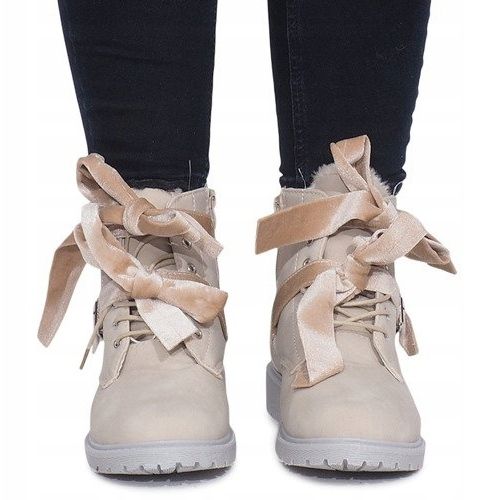 Teplé extravagantní boty TL0129-4 béžové béžový 1