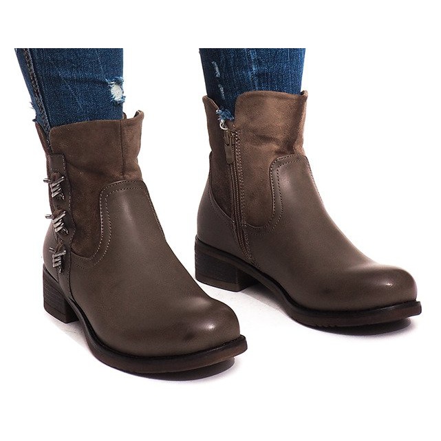 Teplé boty 4417 Khaki vícebarevný zelený 1